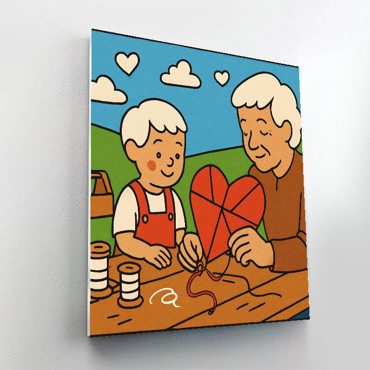 Valentines Day Heart Shaped Kite Workshop paint by number