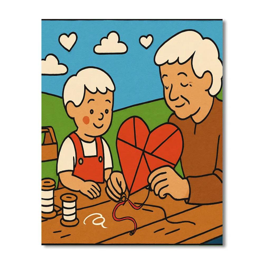 Valentines Day Heart Shaped Kite Workshop paint by number