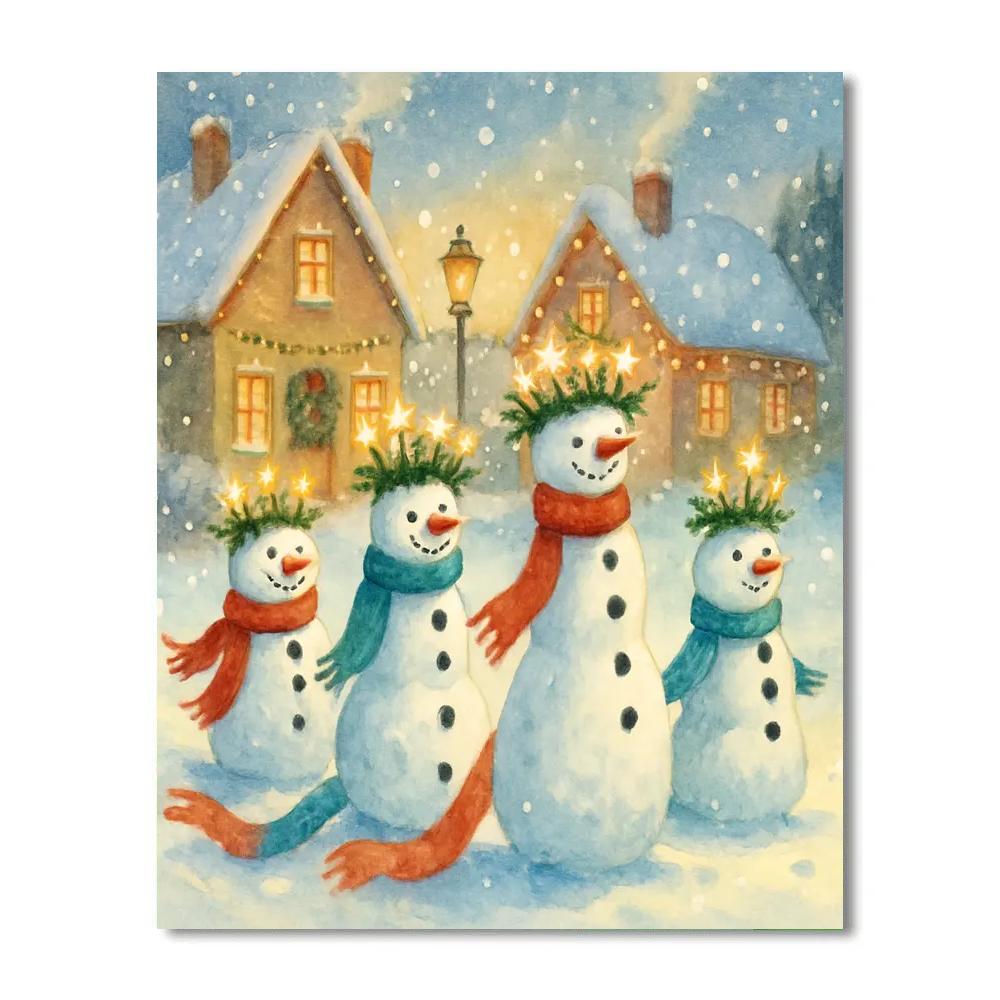 Star Crowned Snowman Parade paint by color