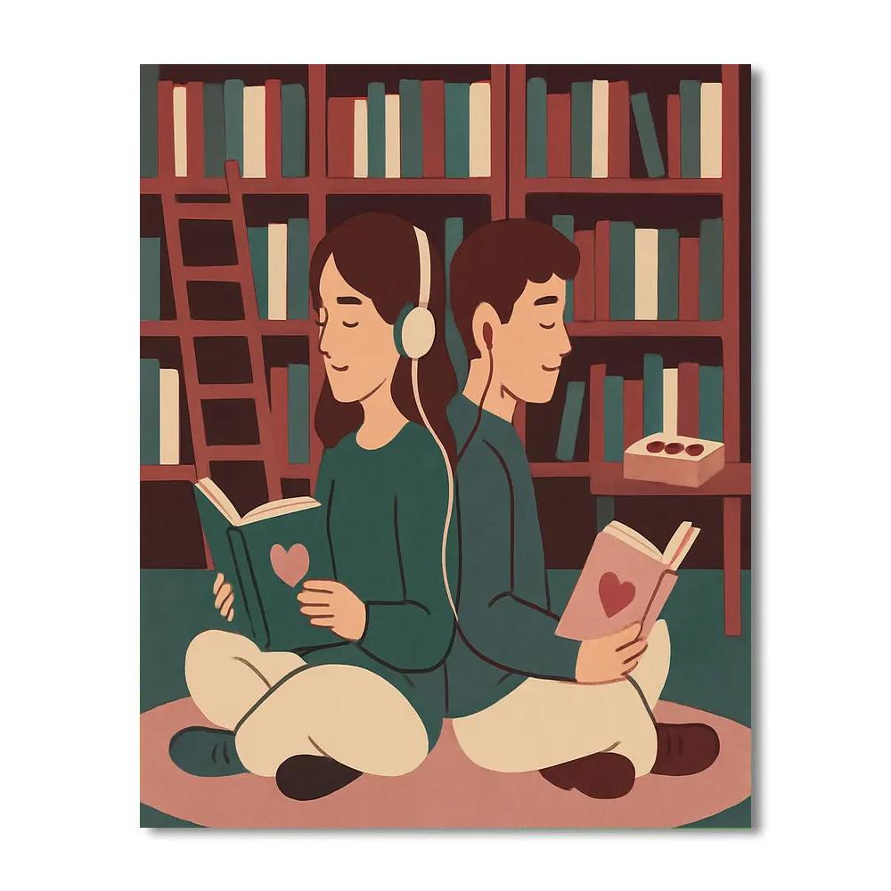 Library Date In Valentines Day Quiet Painting by numbers kit