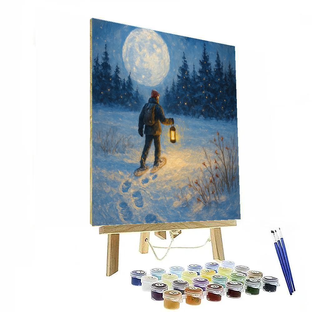 Frost Moon Snowshoe Lantern Trek Numbered painting kits