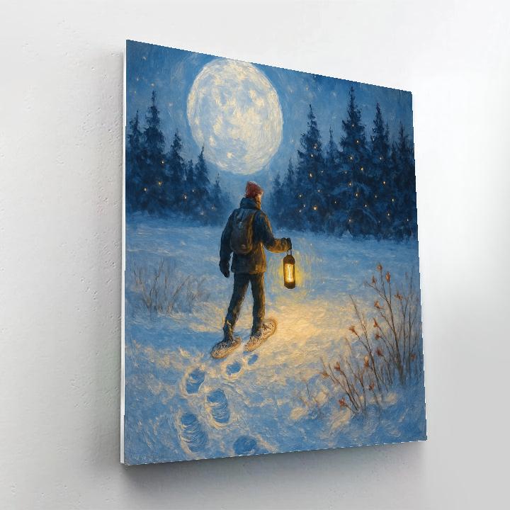 Frost Moon Snowshoe Lantern Trek Numbered painting kits