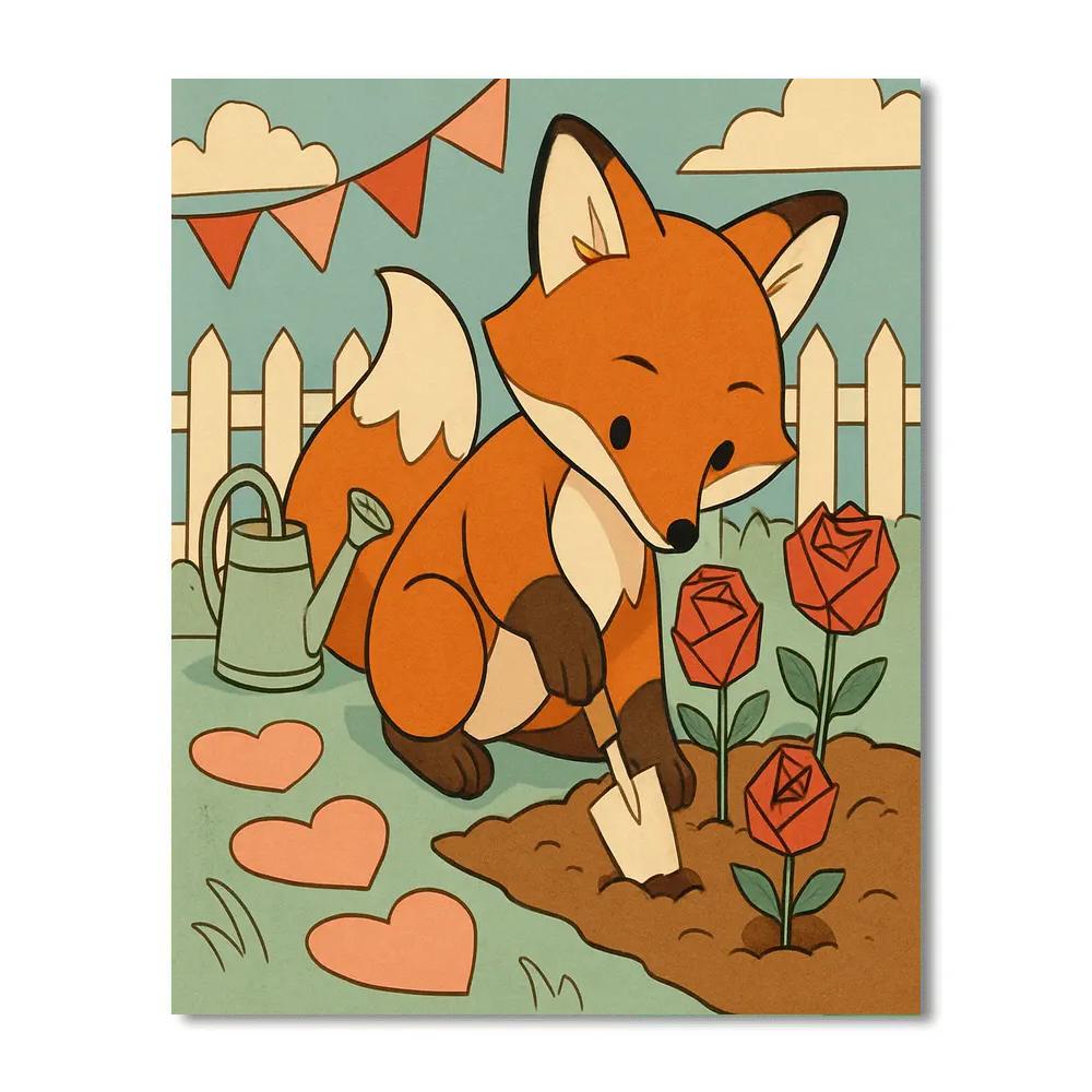 Valentines Day Garden Of Origami Roses Painting by numbers kit