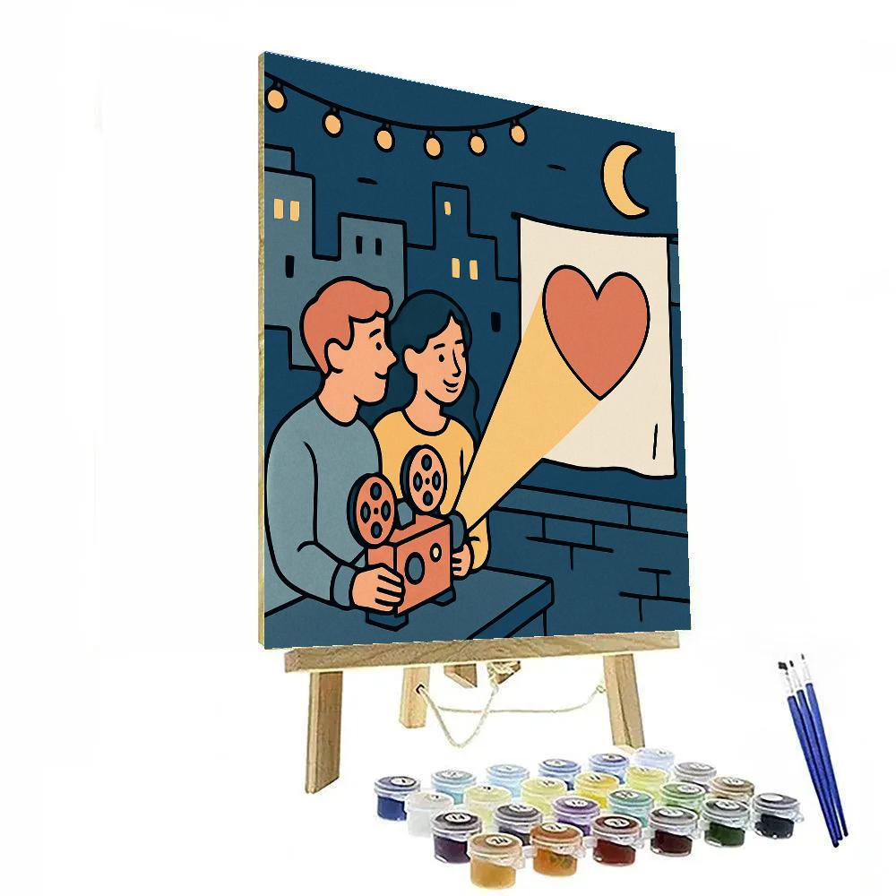 Valentines Day Rooftop Film Projector paint by color