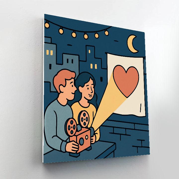 Valentines Day Rooftop Film Projector paint by color