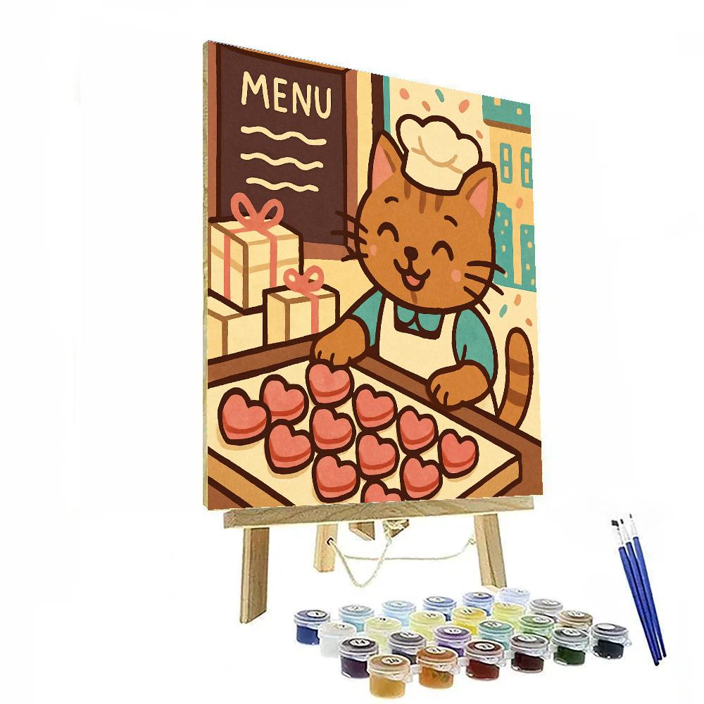 Bakery Window Valentines Day Display Painting by numbers kit