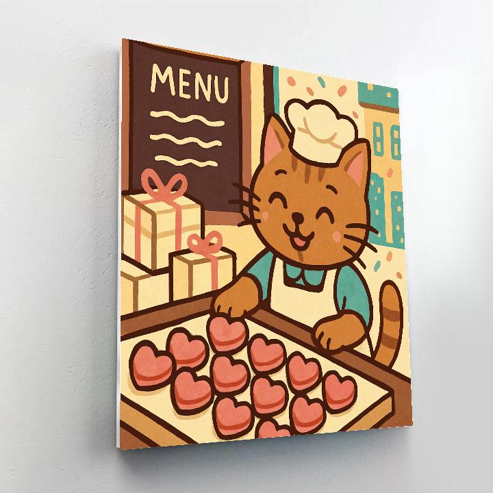 Bakery Window Valentines Day Display Painting by numbers kit