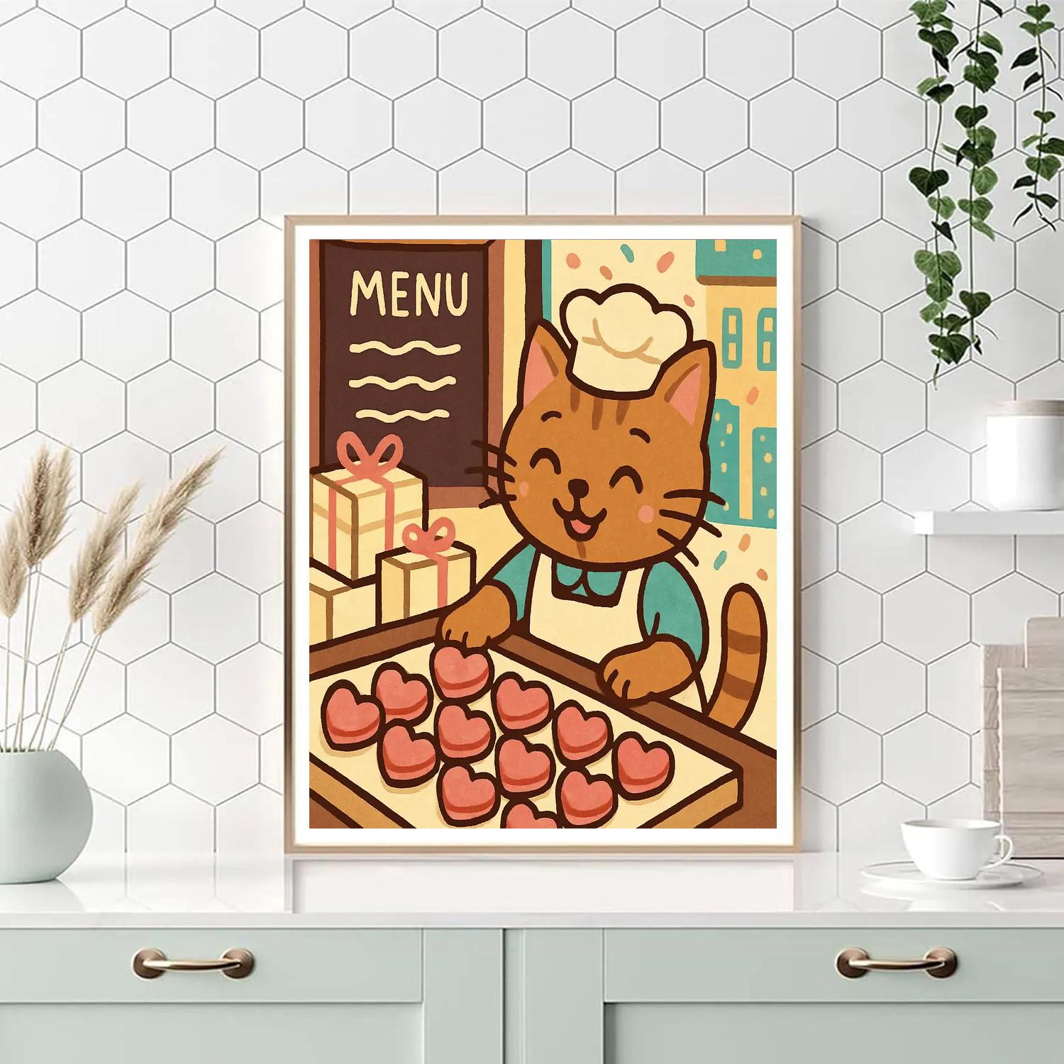 Bakery Window Valentines Day Display Painting by numbers kit