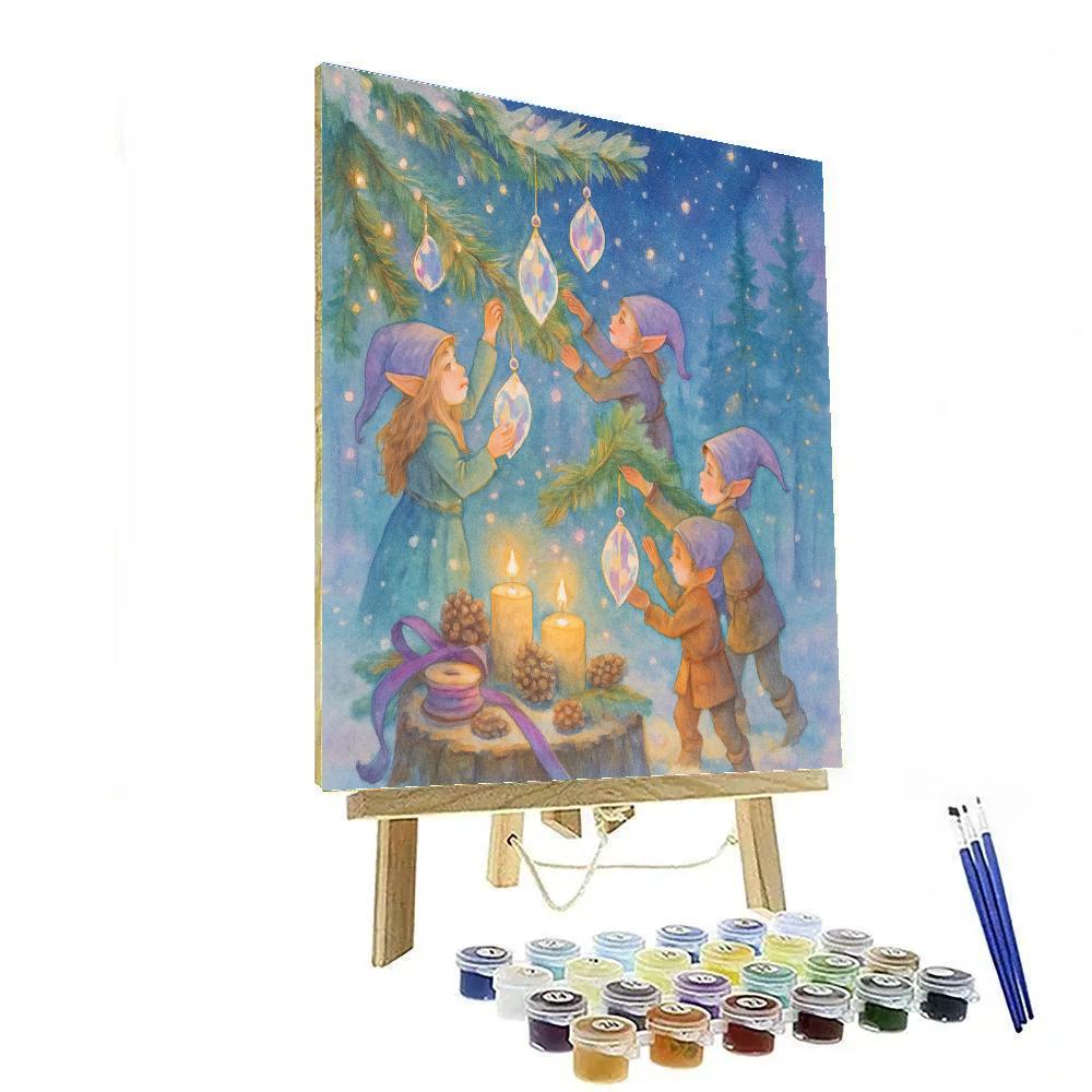 Crystal Ornament Workshop In The Pines Painting by numbers kit