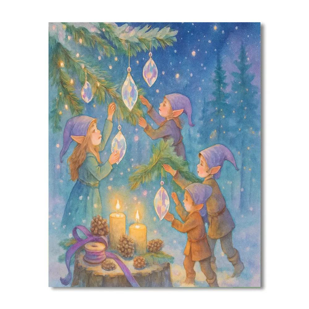 Crystal Ornament Workshop In The Pines Painting by numbers kit