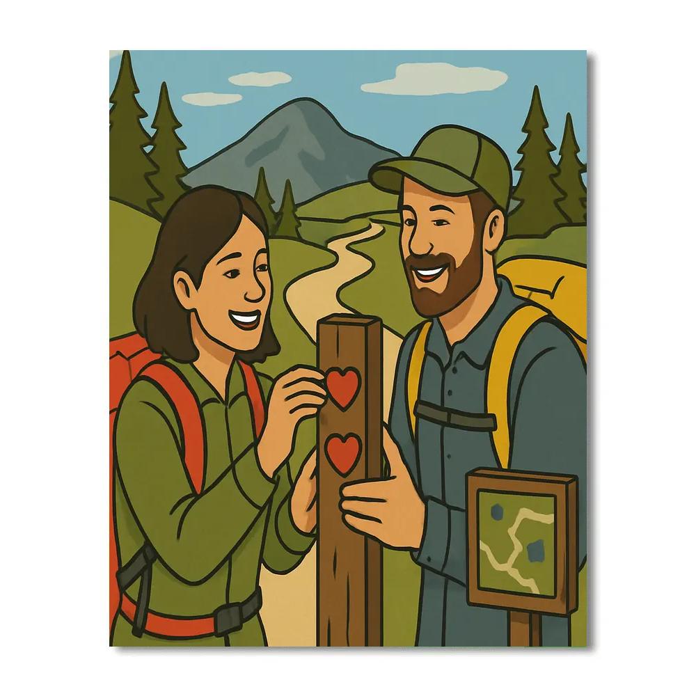 Valentines Day Hiking Trail Love Markers DIY paint by numbers