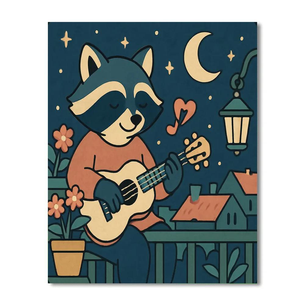 Valentines Day Moonlit Balcony Serenade Numbered painting kits