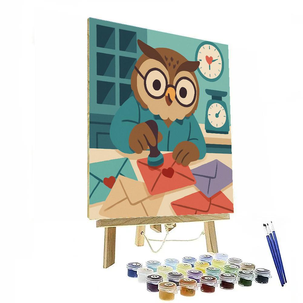 Valentines Day Post Office Heart Stamps DIY paint by numbers