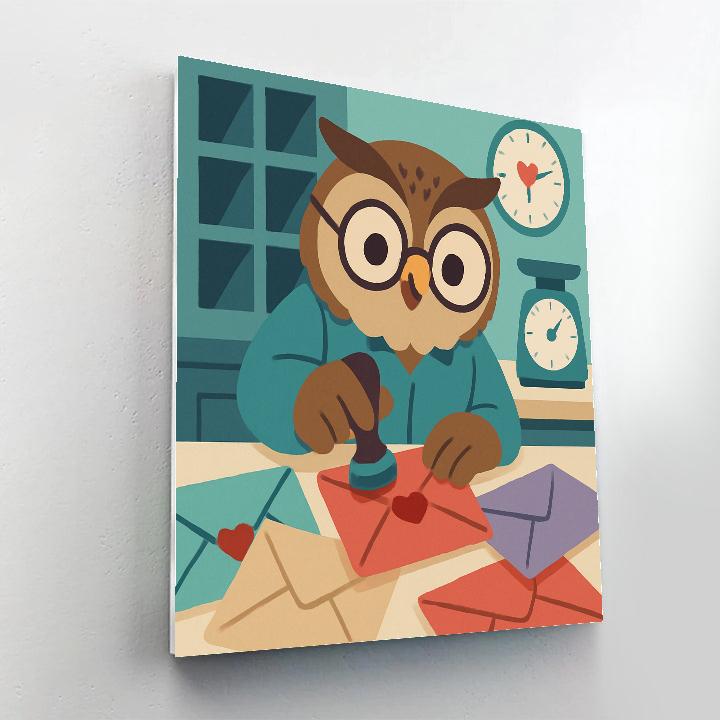 Valentines Day Post Office Heart Stamps DIY paint by numbers