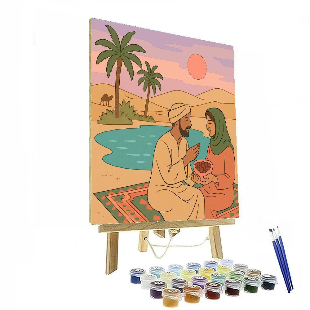 Valentines Day Desert Oasis Picnic Number painting