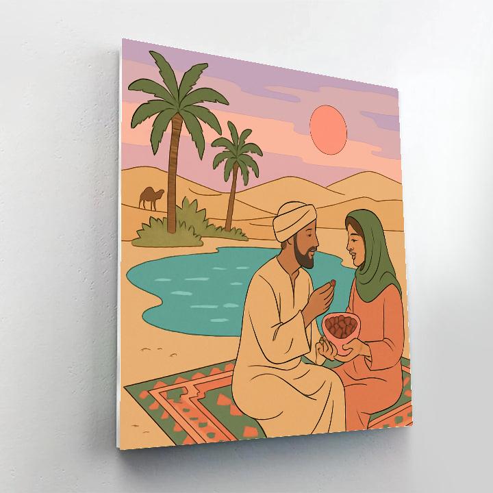 Valentines Day Desert Oasis Picnic Number painting