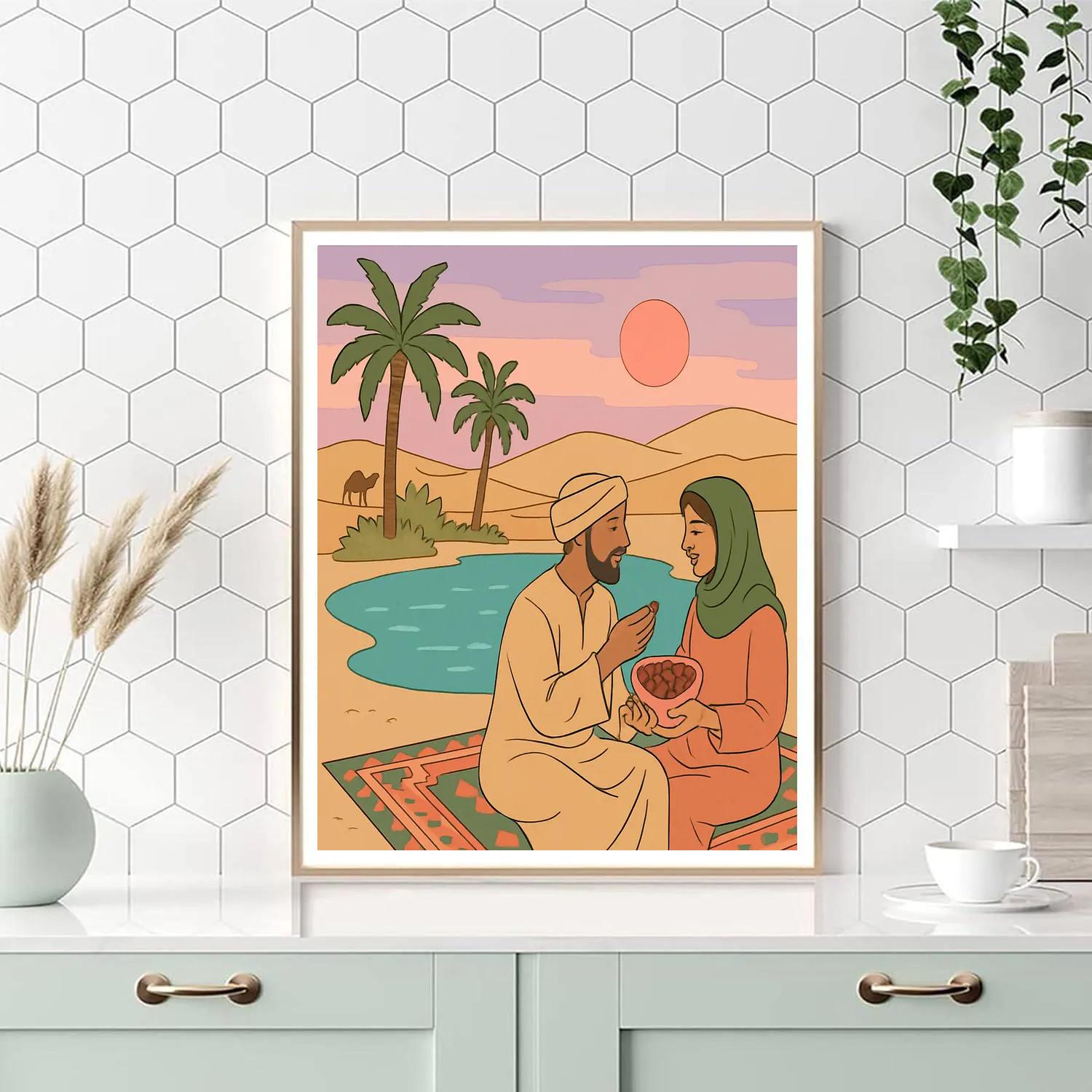 Valentines Day Desert Oasis Picnic Number painting