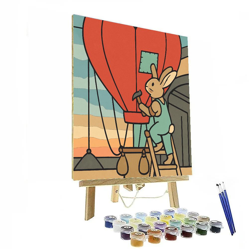 Valentines Day Heart Shaped Hot Air Balloon Repair paint by numbers