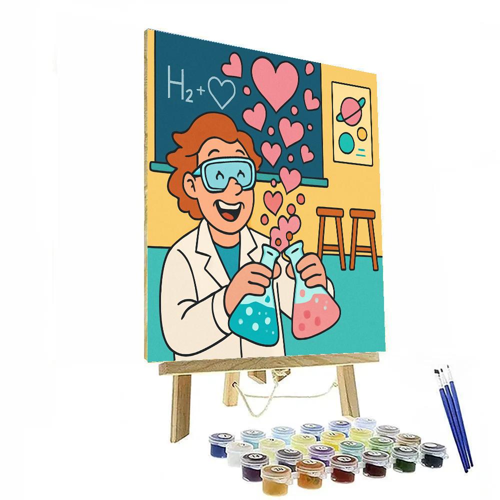 Valentines Day Classroom Heart Chemistry paint by numbers