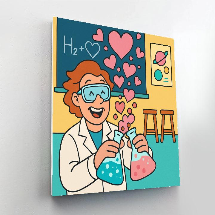Valentines Day Classroom Heart Chemistry paint by numbers