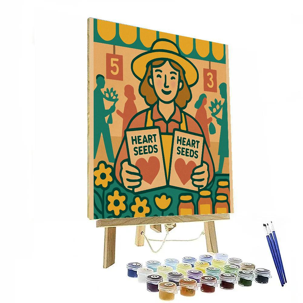 Valentines Day Heartseed Farmers Market Paint by numbers art