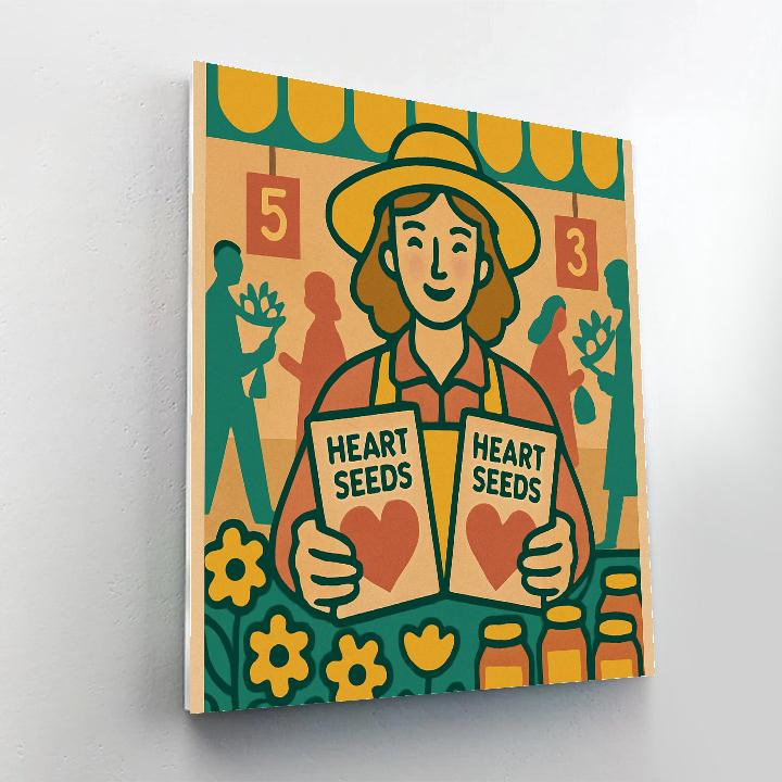 Valentines Day Heartseed Farmers Market Paint by numbers art