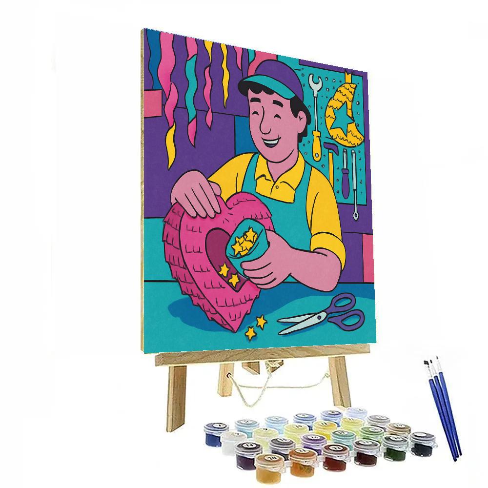 Valentines Day Heart Pinata Studio Numbered painting kits