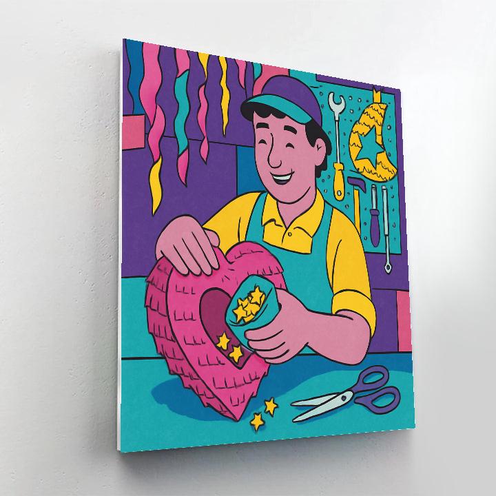 Valentines Day Heart Pinata Studio Numbered painting kits