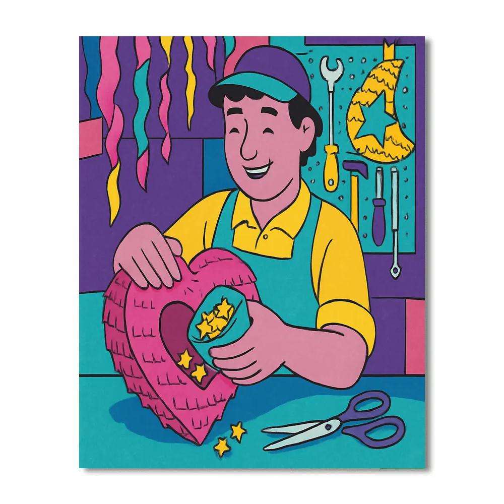 Valentines Day Heart Pinata Studio Numbered painting kits