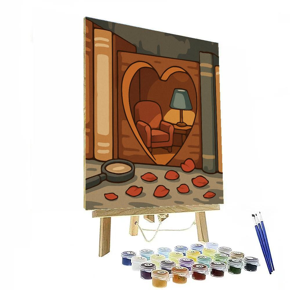 Valentines Day Heart Shaped Book Nook Painting by numbers kit