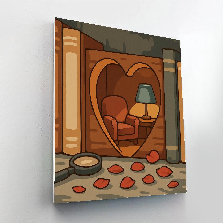 Valentines Day Heart Shaped Book Nook Painting by numbers kit