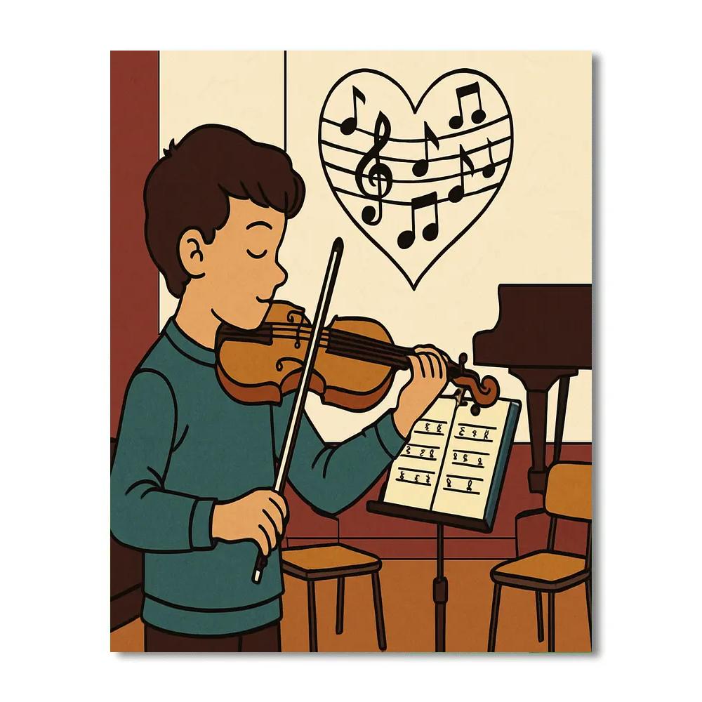 Valentines Day Heart Orchestra Rehearsal Number painting