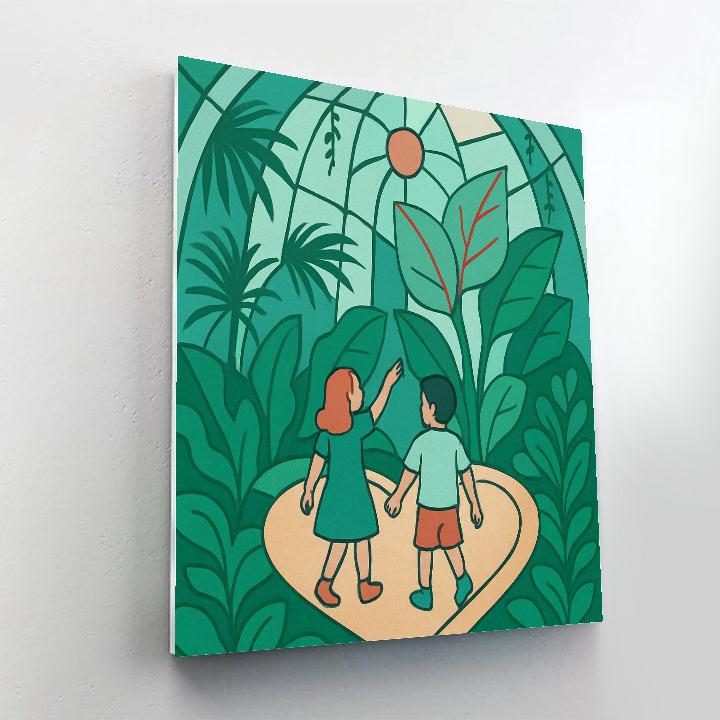 Valentines Day Heart Pathway In Botanical Dome Painting by numbers kit