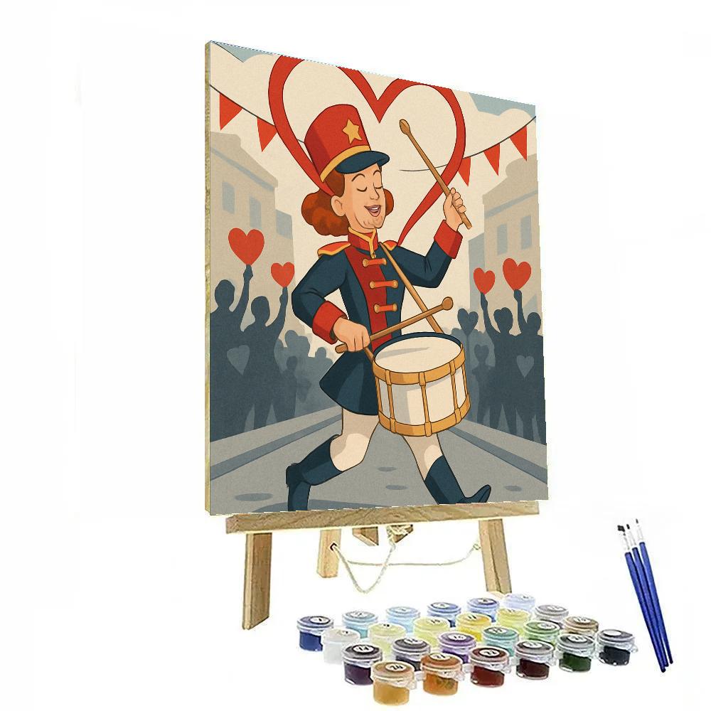Valentines Day Heart Shaped Drumline Beat Paint by numbers kits