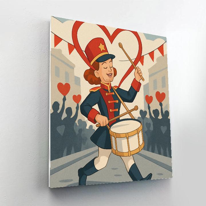 Valentines Day Heart Shaped Drumline Beat Paint by numbers kits