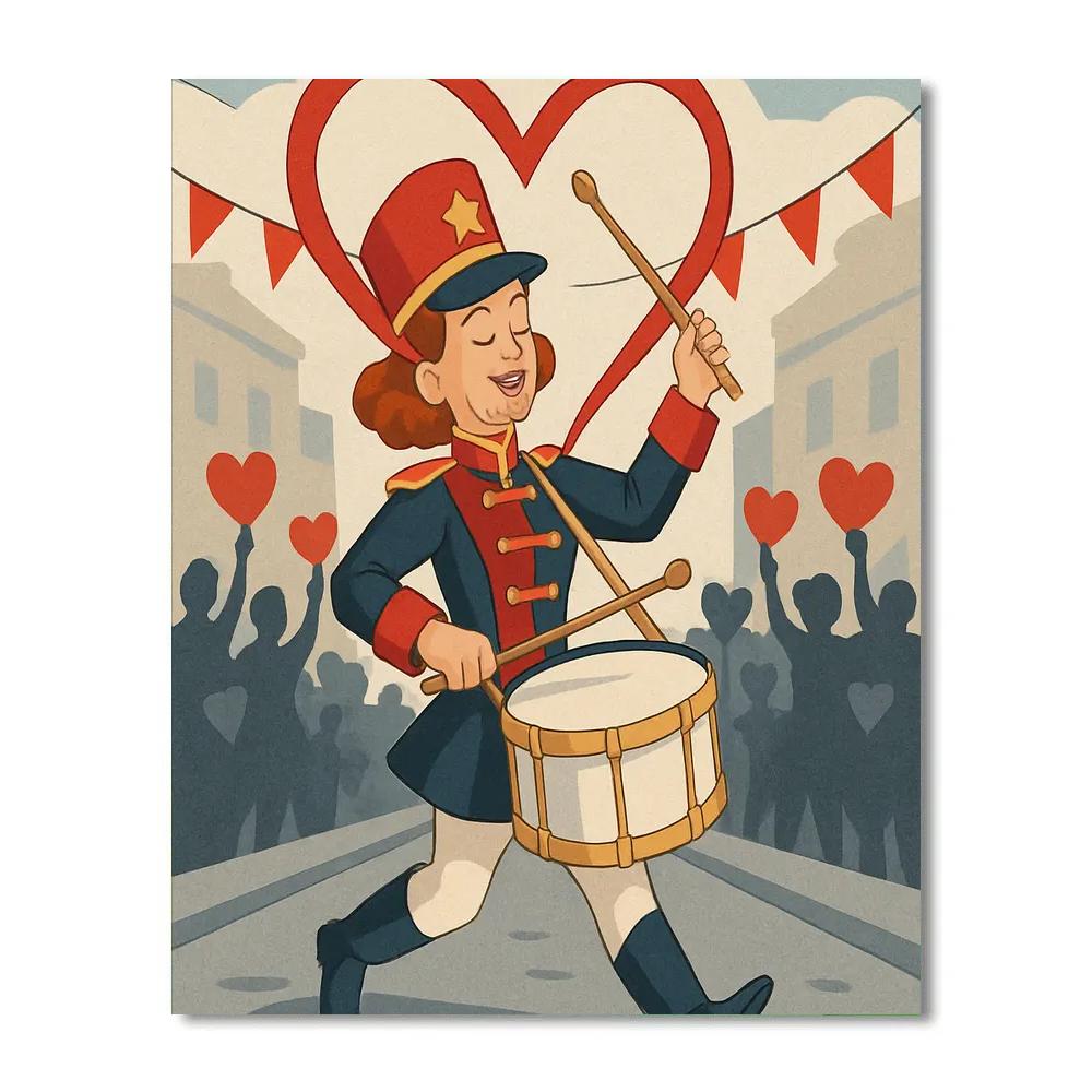 Valentines Day Heart Shaped Drumline Beat Paint by numbers kits