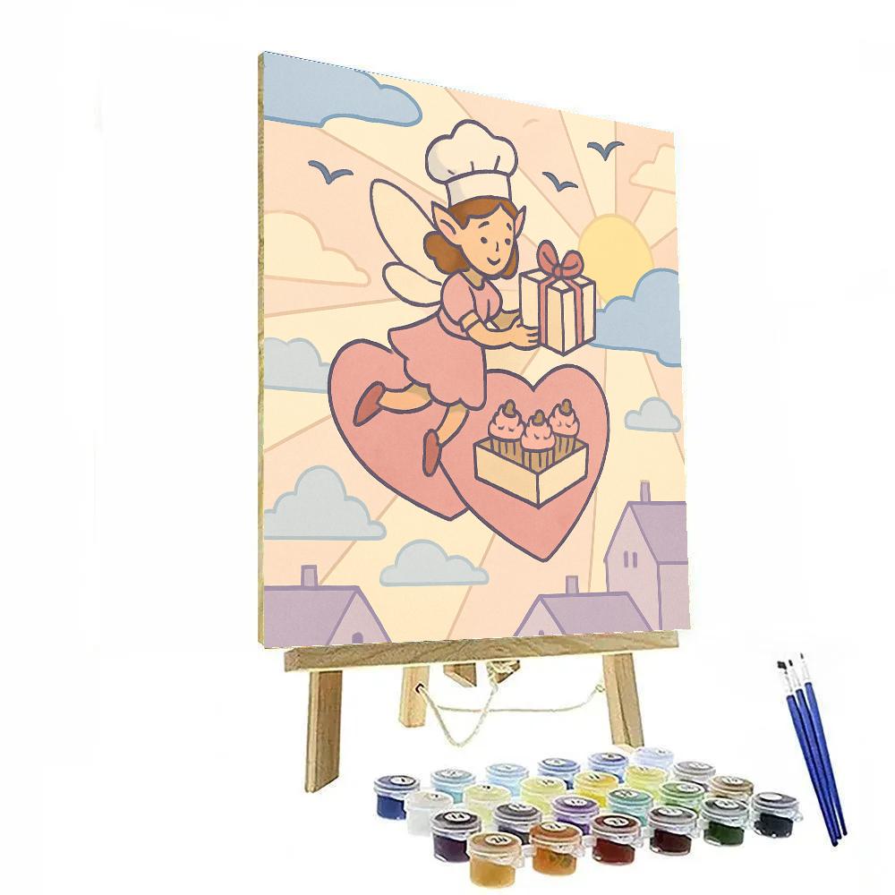 Valentines Day Heart Shaped Cloud Bakery Flight Paint by numbers kits