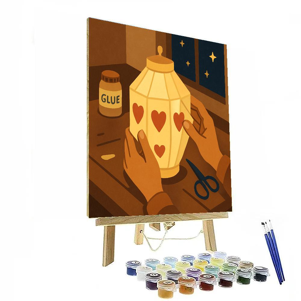 Valentines Day Heart Lantern Workshop Night paint by color