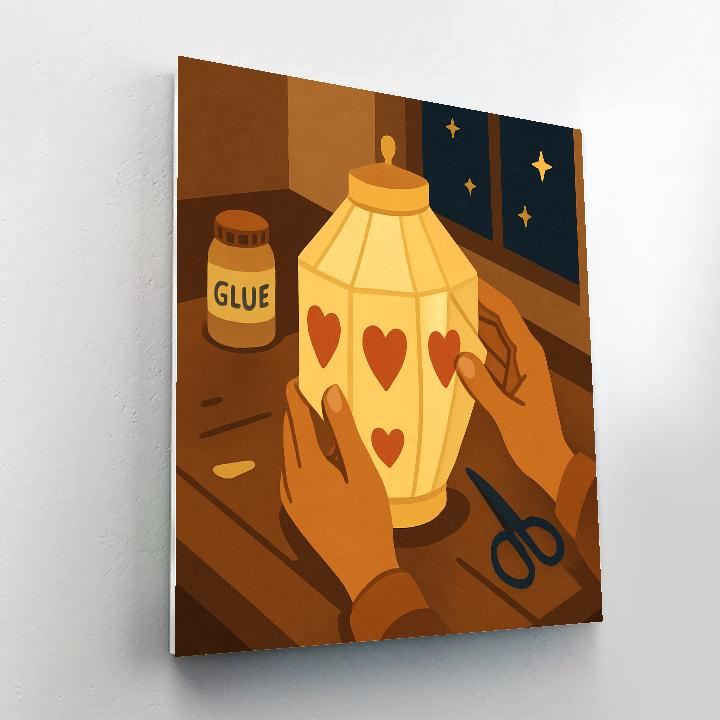 Valentines Day Heart Lantern Workshop Night paint by color
