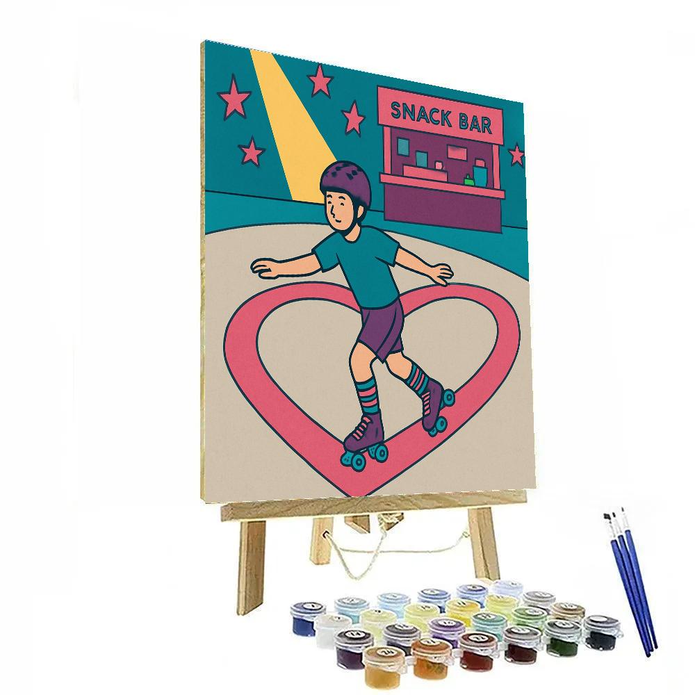 Valentines Day Heart Shaped Roller Rink Track DIY paint by numbers