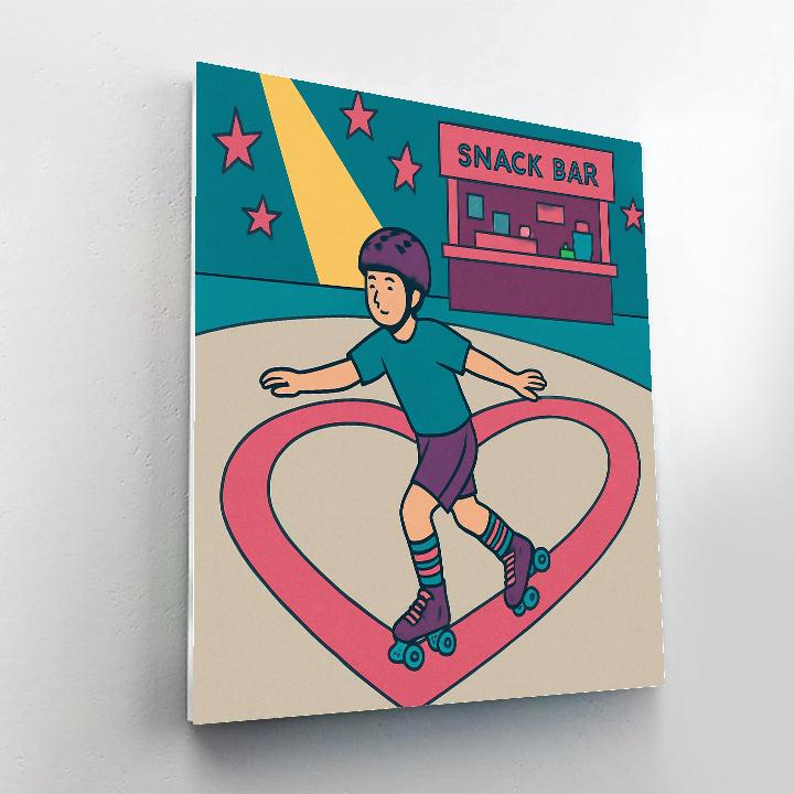 Valentines Day Heart Shaped Roller Rink Track DIY paint by numbers