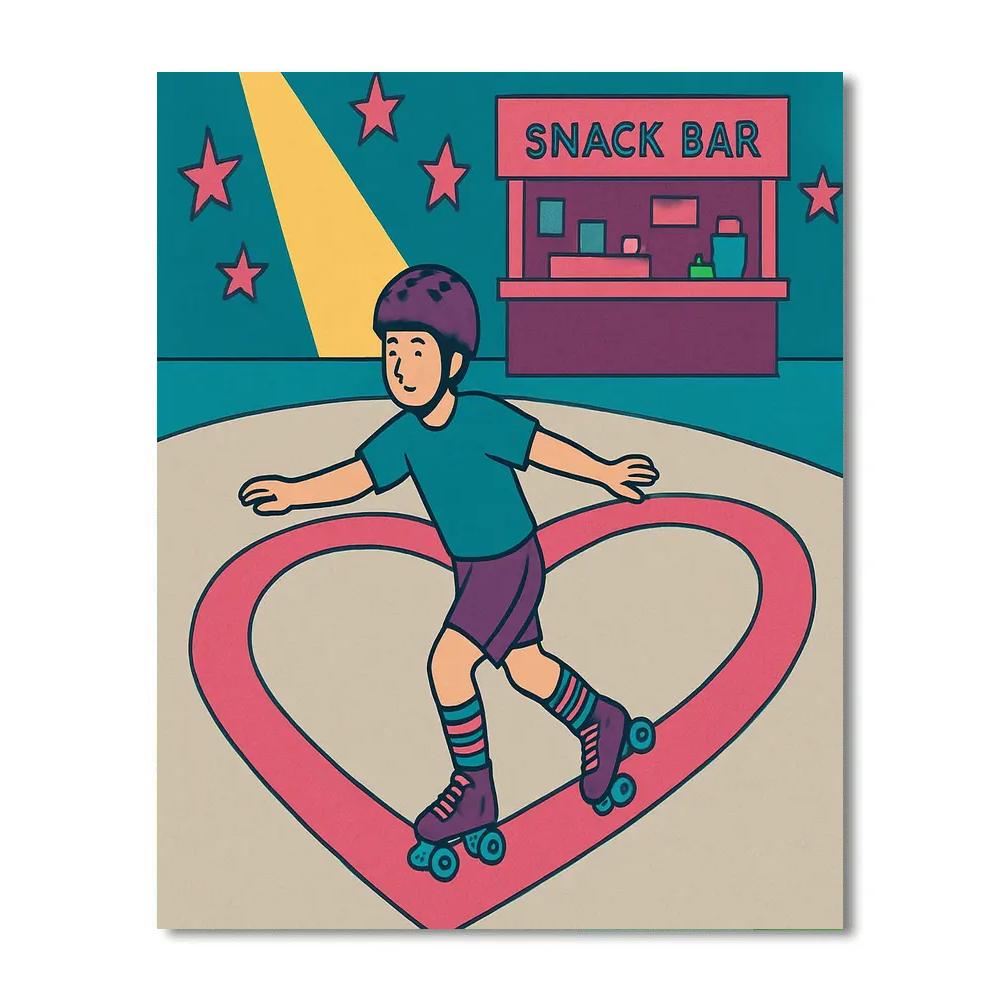Valentines Day Heart Shaped Roller Rink Track DIY paint by numbers