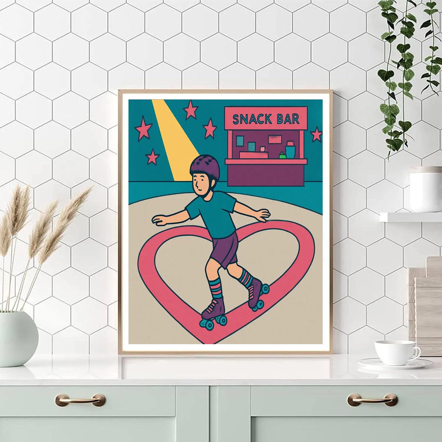 Valentines Day Heart Shaped Roller Rink Track DIY paint by numbers