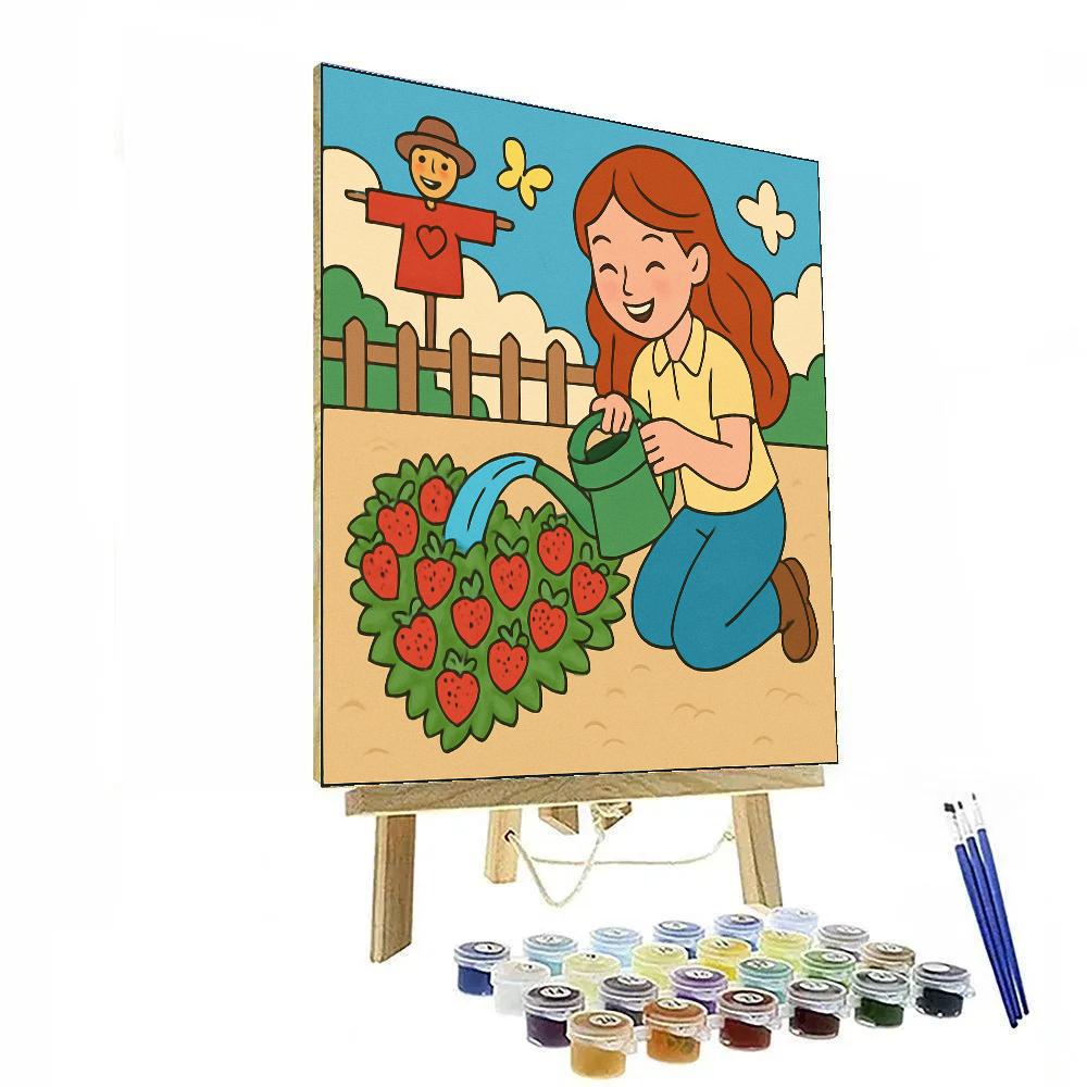 Valentines Day Heart Shaped Garden Watering DIY paint by numbers