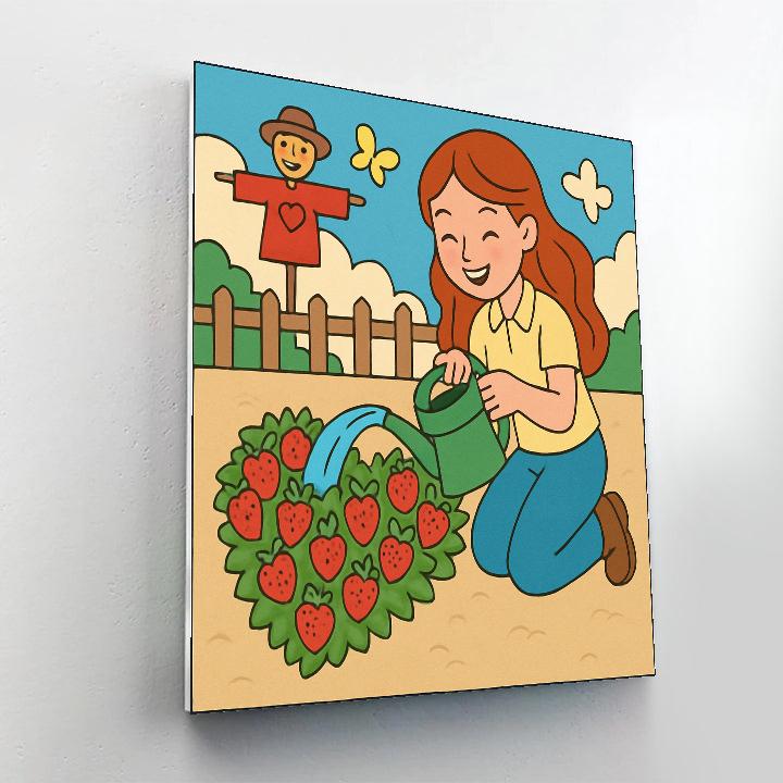 Valentines Day Heart Shaped Garden Watering DIY paint by numbers