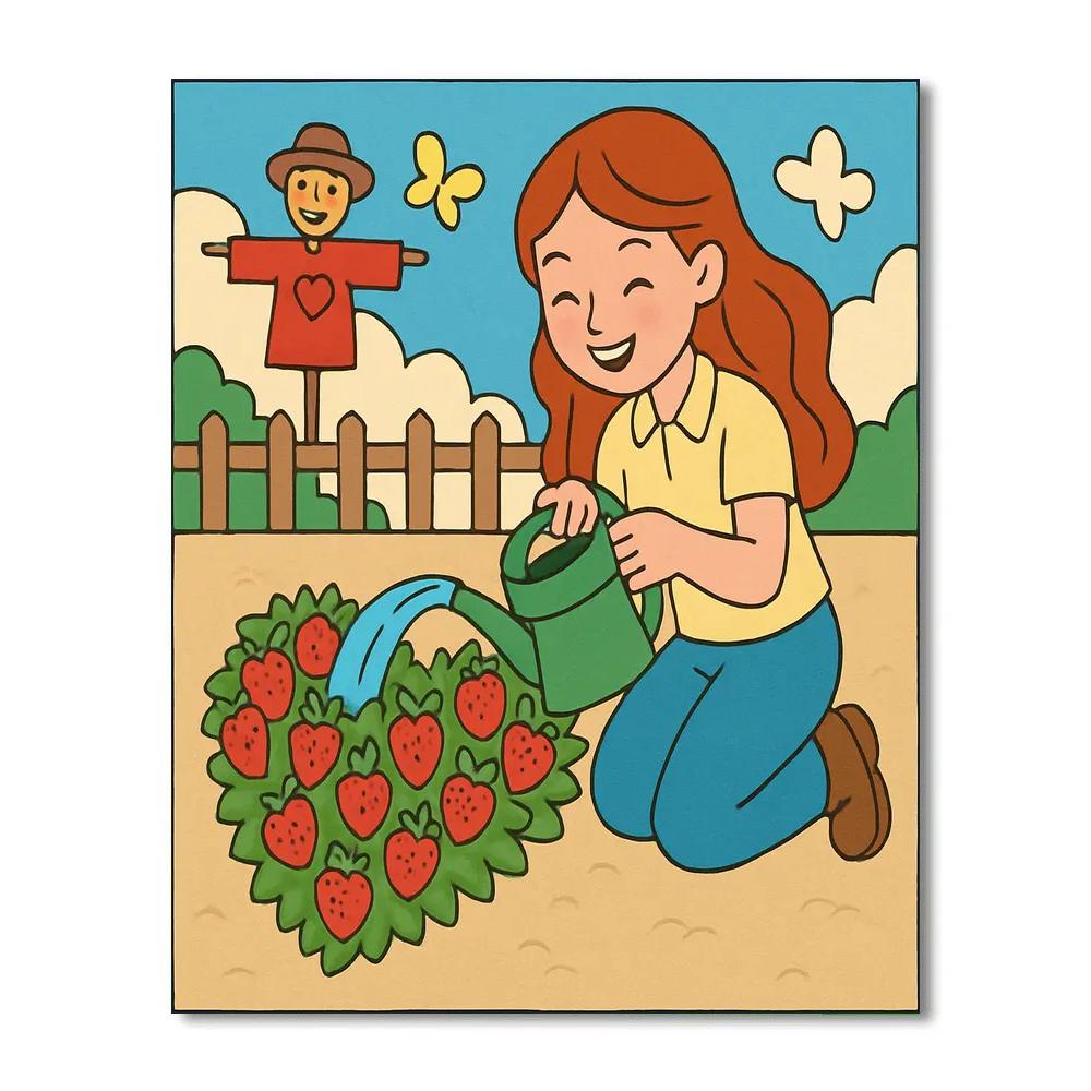 Valentines Day Heart Shaped Garden Watering DIY paint by numbers