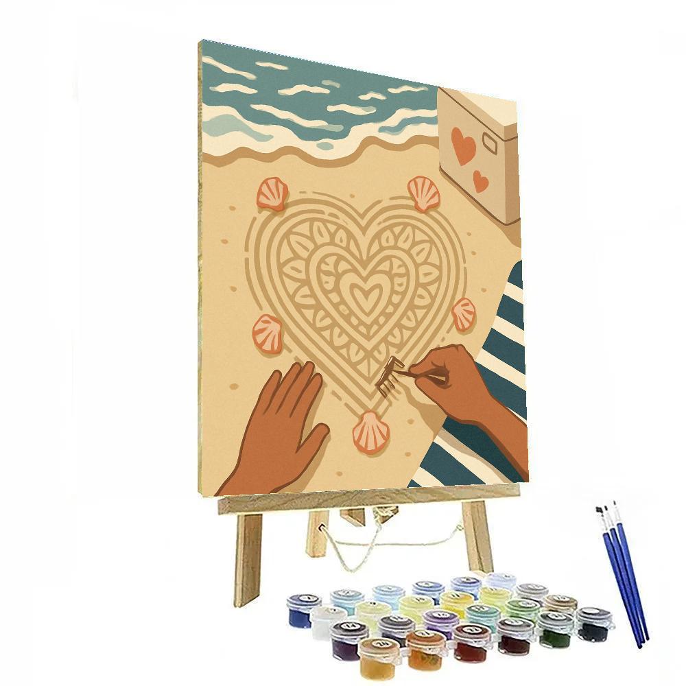 Valentines Day Heart Message In Sand Art Painting by numbers kit
