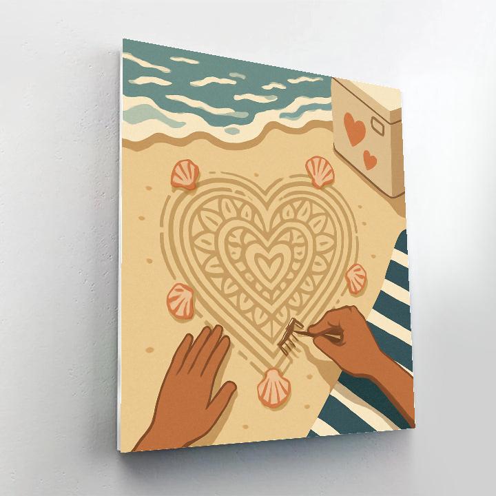 Valentines Day Heart Message In Sand Art Painting by numbers kit