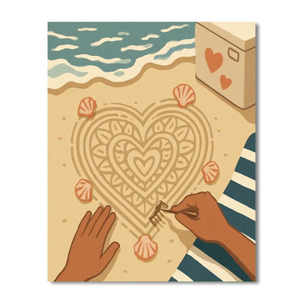 Valentines Day Heart Message In Sand Art Painting by numbers kit