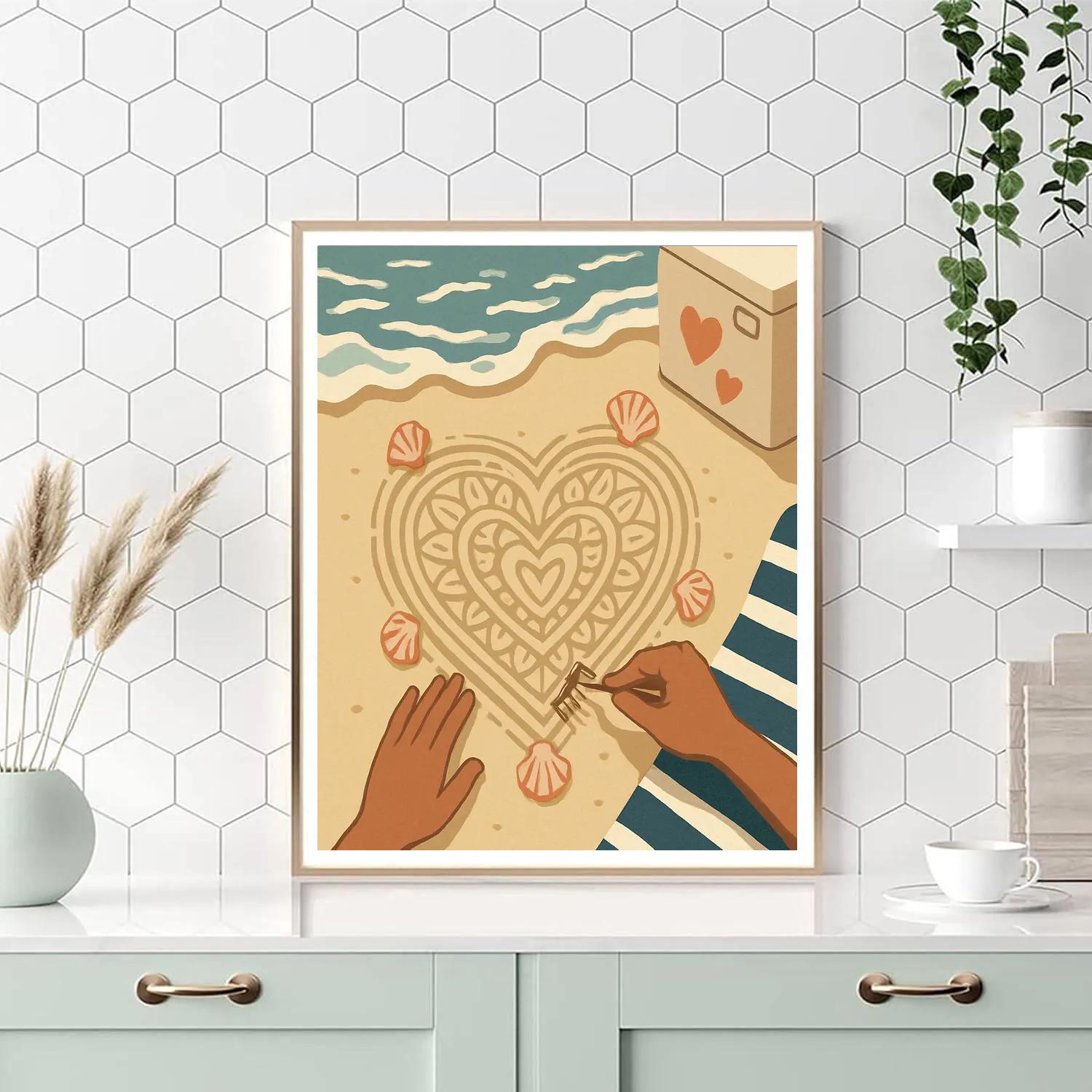 Valentines Day Heart Message In Sand Art Painting by numbers kit